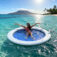 Nouvelle conception de hamac aquatique gonflable, plateforme flottante avec maille à séchage rapide pour le plaisir aquatique