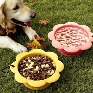 Sevimli Katlanabilir Silikon Köpek Mama Kabı, Küçük Evcil Hayvanlar İçin Katlanabilir Bardak, Mama ve Su Kabı, Taşınabilir Seyahat Kabı, Karabina İle - Product Image 1
