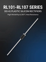 Diodo Rectificador de Silicio Plástico RL102 DO-41 1.0A 100V de Montaje Pasante
