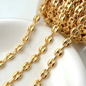 2022 new arrival 18k Gold Plated Coffee bean pig nose chain by meter
