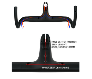 Guidon de route intégré en fibre de carbone T700 W02 avec câblage interne complet pour fourche R22, cockpit de vélo aérodynamique - Product Image 5
