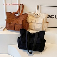 Tas Tote Grosir Colefa Bluk OEM ODM Summer Vibes Fluffy Gym dengan Resleting, Tas Tote yang Dapat Dipersonalisasi dengan Logo Cetak Kustom