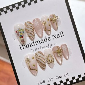 TSZS Faux ongles à presser faits main de haute qualité sur le thème de Noël, motif sapins de Noël, flocons de neige et clochettes, pour les fêtes d'<span class=keywords><strong>hiver</strong></span>, réutilisables - Product Image 2