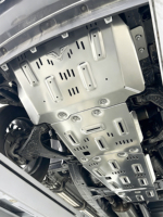 لوح حماية الهيكل السفلي 8 مم فضي إنفينيتي QX80 3.5 2025 من سبيكة الألومنيوم، واقي علبة نقل المحرك وحماية أسفل الهيكل، لرحلات الطرق الوعرة 4x4
