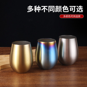 Vaso de Acero Inoxidable en Forma de U de 18 oz, Vaso para Vino Plateado y Dorado, Elegante Vaso para Bebidas de Fiesta - Product Image 3