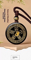 Colgante Metáforico de Obsidiana Natural Cinco Elementos Yin Yang para Venta al por Mayor, Serie StrongHorse 2 Prosperidad para Minoristas Espirituales