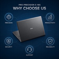 Portátil Empresarial Delgado Dell Pro Precision 5 16S de 16 Pulgadas, Intel Core de Alto Rendimiento, Computadora Portátil, Estación de Trabajo