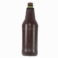 Étui isotherme personnalisé en néoprène pour bouteille de bière, en cuir PU avec fermeture éclair, pour cadeaux promotionnels de boissons