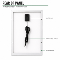 Connecteur et câble en option, mini panneau solaire en verre 10W 20W 30W 12V 18V, panneau photovoltaïque en verre pour caméra de sécurité CCTV