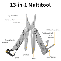 Verrou de sécurité à combinaison Portable professionnel poignée antidérapante Camping en plein air pince multi-outils pliable