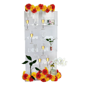 Vente chaude décorations <span class=keywords><strong>de</strong></span> fête blanc rond déco PVC verre à <span class=keywords><strong>vin</strong></span> présentoir acrylique champagne <span class=keywords><strong>mur</strong></span> pour événement <span class=keywords><strong>de</strong></span> mariage - Product Image 3