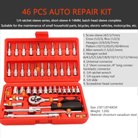 Jeu de clés à douille de 46 pièces ensemble d'outils de réparation de voiture multifonction kit d'outils de réparation automobile professionnel
