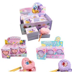 Kit d'excavation de diverses œufs de dinosaures en plâtre, trésor de fossiles et de gemmes, kit éducatif d'archéologie, jouets d'excavation - Product Image 5