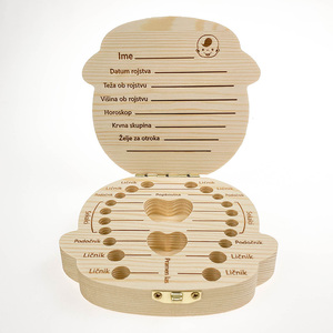 Caja de madera para dientes de bebé, organizador de almacenamiento para dientes de bebé, artesanal, pintura y decoración, Color madera Natural - Product Image 2