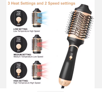 Brosse à air chaud professionnelle 1000W 110/240V, 3 réglages de chaleur, poils en nylon, sèche-cheveux démêlant pour la maison et le salon