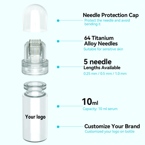 Rouleau Hydra personnalisé avec logo, 64 aiguilles en titane, applicateur de sérum pour micro-aiguilletage, seringue à acide hyaluronique, outils de soin de la peau - Product Image 2