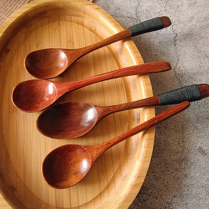 Factory direct supply of wooden spoons, long-handled wooden spoons, thread-wound small spoons, household rice spoons, <b>honey</b> - Product Image 3