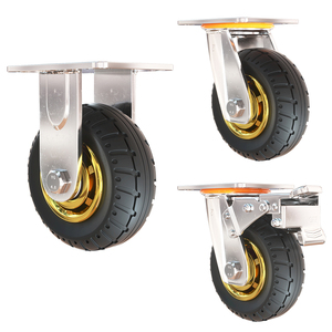 Rodas de Borracha Sólida Antiderrapante de Alta Elasticidade Cinza de 4''5''6''8 polegadas para Carrinho com Capacidade de 200/300kg - Product Image 4