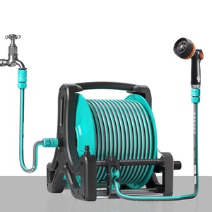 Enrouleur de tuyau d'arrosage rétractable Haida 1/<span class=keywords><strong>2</strong></span> po x 50 pi avec support pivotant pour le lavage de la maison et de la voiture - Product Image 3