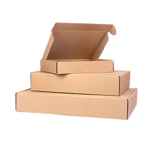 Tại Chỗ Biểu Tượng Tùy Chỉnh Rỗng Máy Bay Hộp Express Kraft Sóng Carton Giấy Hộp Vali Với Xử Lý