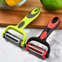 XN VP-001 Plastic Handmatige Roestvrijstalen Lemmet Roteerende Schilmes Multifunctionele 3-in-1 Groenteschiller