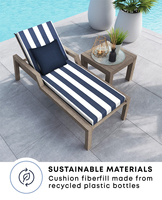 Coussin de remplacement imperméable OEM à rayures pour chaise de plage, transat de piscine, chaise longue d'extérieur et mobilier de jardin