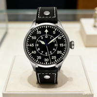 Montres mécaniques automatiques de plongée en titane vintage de bonne qualité avec bracelet en cuir luminescent pour hommes