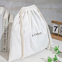Sac à poussière en toile de 8 oz avec cordon de serrage, logo personnalisé imprimé, sac cadeau en coton pour vêtements, emballage, sac à poussière