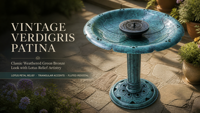 Fontaine solaire pour bain d'oiseaux, bol sur piédestal en verdigris, bassin en feuille de lotus, résine plastique durable PP, pour jardin extérieur