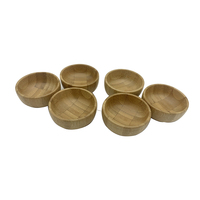 Mini plat en bois de bambou sans danger pour les aliments, idéal pour la Sauce soja, les côtés de Dessert et le trempage, Alternative de plat écologique