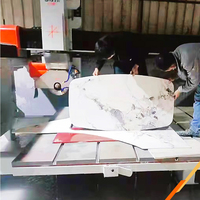 Enrutador CNC de 5 ejes GANGER para Sierra de puente de mármol, granito y baldosas de piedra Natural, componentes de núcleo PLC para máquina de corte de piedra