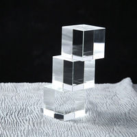 Bloc de cristal transparent personnalisé avec logo gravé au laser 3D, bloc de cristal vierge pour cadeaux d'affaires, fourni directement par l'usine HBL