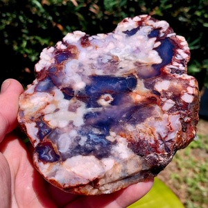 Stock local : Dalle d'agate bleue naturelle, forme libre, pierre brute, objet de collection artistique et de décoration - Product Image 2