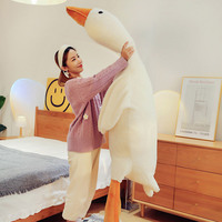 Grande peluche canard blanc super douce avec rembourrage en coton PP, couverture lavable, oreiller de sommeil pour garçons et filles, cadeau d'anniversaire