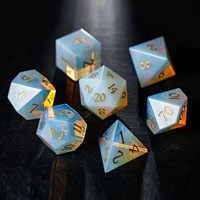 Promosi Set dadu kristal D & D dadu batu permata Opal putih untuk dugeon dan naga untuk pesta kustom dadu hadiah Natal