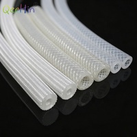Tuyau en silicone renforcé de tresse en polyester haute pression, fourni directement par l'usine, résistant à l'usure, tube en silicone tressé