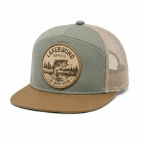 Casquette Trucker à 7 Panneaux en Maille avec Logo Personnalisé en Caoutchouc PVC Certifiée BSCI GRS, Casquette Snapback à Visière Plate de Haute Qualité pour Conception de Marque