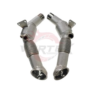 Vortex High Flow Downpipe fits SF90 Stradale 4.0L V8 Racing Exhaust with Integrated Heat Shielding and Catalytic Converter - Product Image 1