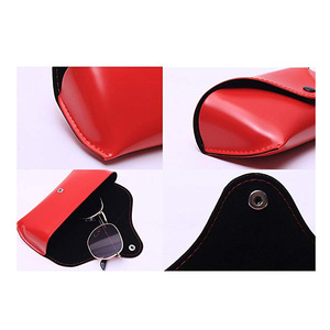 Étui à lunettes de soleil en PU, étui de protection pour lunettes en cuir verni, pochette portable pour lunettes (impression de logo disponible) - Product Image 2
