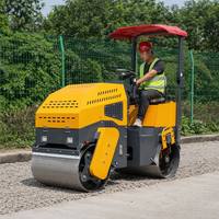 Compacteur vibrant à double roue en acier entièrement hydraulique de 1,5 tonne, certifié Euro 5