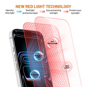 ฟิล์มกันรอยกระจกนิรภัยแบบ 2.5D ป้องกันแสงสีแดงถนอมสายตา สำหรับ iPhone 17 <span class=keywords><strong>Pro</strong></span> Max 17 Air 16 Plus - Product Image 2