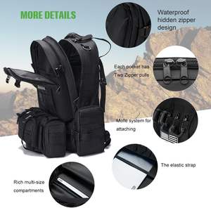 <span class=keywords><strong>Sac</strong></span> <span class=keywords><strong>à</strong></span> <span class=keywords><strong>dos</strong></span> tactique en denim Spoir Large unisexe 40-<span class=keywords><strong>50L</strong></span>, système Molle, <span class=keywords><strong>sac</strong></span> d'assaut noir - Product Image 5