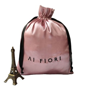 Custom Logo Gift Satin Fabric Drawstring Bag Cosmetic Set <b>Silk</b> Bags Satin <b>Underwear</b> Packaging Pouches - Product Image 1