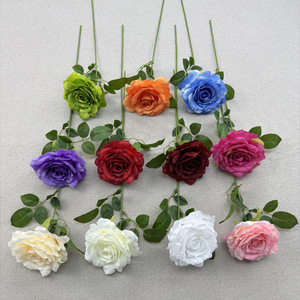 <span class=keywords><strong>Rosa</strong></span> Artificiale in Seta Rossa e <span class=keywords><strong>Rosa</strong></span> da 13cm, Fiore in Velluto per Decorazioni Domestiche, San Valentino, Realistico Stile Instagram - Product Image 2
