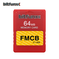 Carte mémoire Bitfunx 64 Mo pour Playstation 2 PS2 Carte de stockage de données de jeux FMCB V1.966