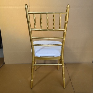 Lujo boda fiesta evento recepción al aire libre Chiavari <span class=keywords><strong>sillas</strong></span> oro Metal marco banquete apilable Hotel silla - Product Image 5