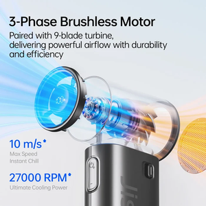 Ventilateur portable pliable Jisulife Life 9S avec affichage LED, mini ventilateur personnel de refroidissement pour les déplacements en extérieur - Product Image 3