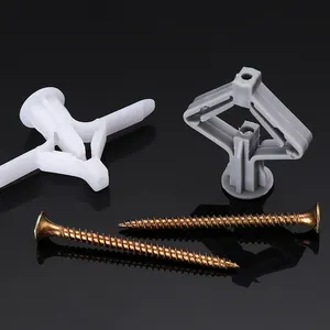 OEM Direct Sale Good Quality 8*40 White Screw Wall Anchor And Drywall Anchors Plastic Toggle