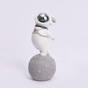 Lively <span class=keywords><strong>Chubby</strong></span> Pedal Luna Conejo Astronauta Artesanía Decoración Dormitorio Regalo Escultura de resina - Product Image 3