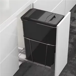 WELLMAXファクトリーキッチンキャビネット内蔵引き出し式ゴミ箱50Lゴミ箱ゴミ箱